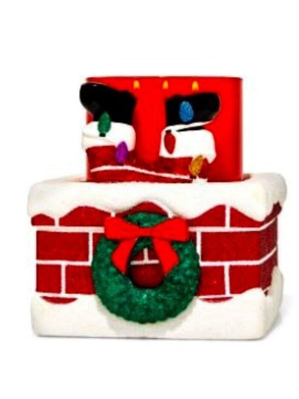 BATH & BODY WORKS SANTA IN CHIMNEY CERAMIC 3-WICK CANDLE HOLDER CHRISTMAS NEW